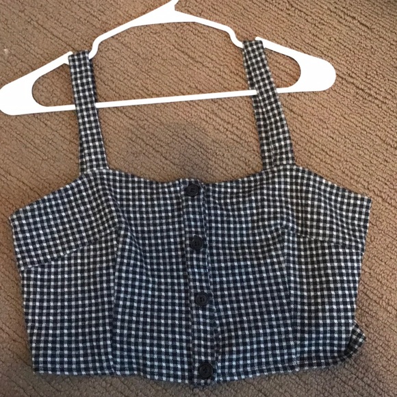black and white checkered halter top - Picture 2 of 3